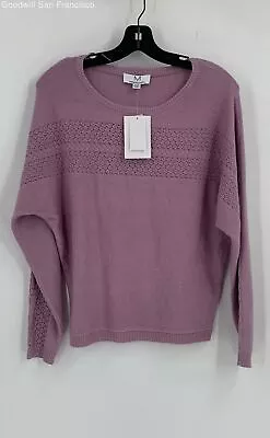 NWT Magaschoni Womens Purple Knitted Long Sleeve Pullover Sweater Size Medium • $17.99
