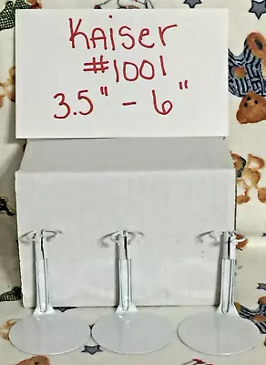 LOT Of 3 KAISER DOLL STANDS # 1001 White For 3.5 To 6 Inch Dolls     (U54) • $14.95