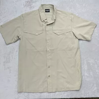 $19.99 • Buy Shimano Shirt Mens Large Beige Fishing Performance Vented Sun Outdoor Breathable