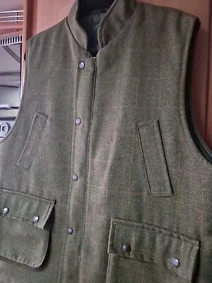 Greenbelt Country Wear Mens Green Tweed Wool Hunting Gilet Size 2XL Excellent  • £40.97