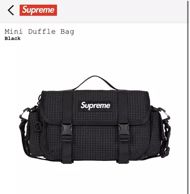 SUPREME® SS24 Mini Duffle Bag Black 3M® • $180