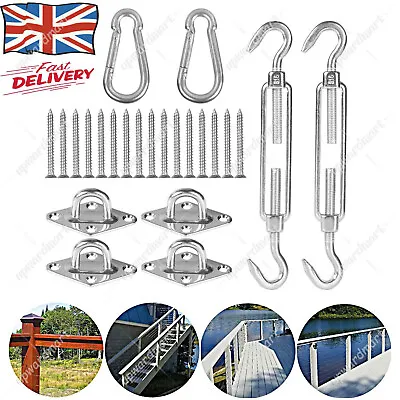 Sun Shade Sail Garden Patio Sunscreen Awning Canopy Stainless Fixing Fitting Kit • £9.99