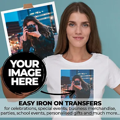 Custom T-Shirt Iron On Transfer - Your Photo Printed To Make A Personalised Tee • £1.90