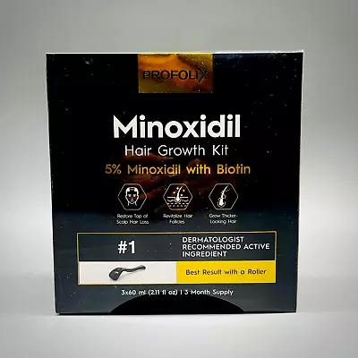 5% Minoxidil For Men Hair Growth Kit Treatment Biotin & Vitamins 1PK 3 Month • $19.98