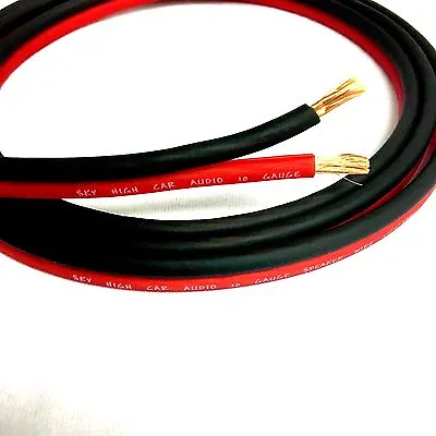 TRUE 10 Ga OFC AWG By The Foot RED/BK Sky High Car Audio Speaker Wire Home Audio • $2.14