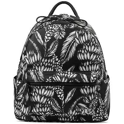Mens Faux Leather Floral Backpack Inc Black • $30.60