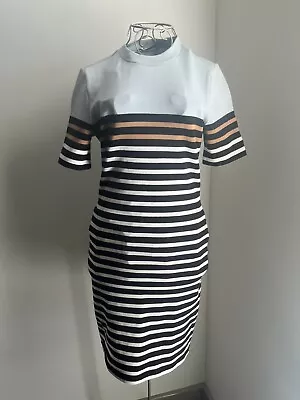 $22 • Buy T ALEXANDER WANG Striped T Shirt Dress Snow White Multi XS