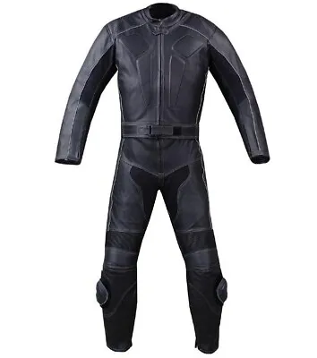 New Black Custom 2 Piece Motorcycle Leather Riding Suit Motorbike Racing Suit  • $349.99