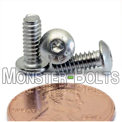 #6-32 X 3/8  Stainless Steel Button Head Socket Cap Screws Coarse SAE 18-8 A2 • $4.69