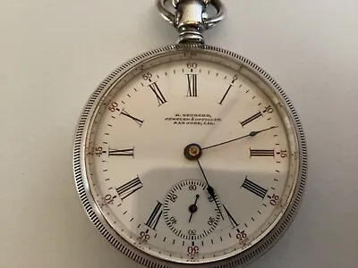 Antique 1900s Waltham Sterling Silver Watch 18s 1883 Model San Jose Ca VF Cond. • $325