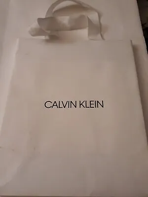 Calvin Klein Small White Carrier Bag 25.5 X 20 X 10 Cms • £2