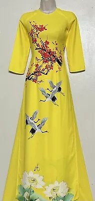 Ao Dai Lụa Cao Cấp Mềm Mịn Rủ Vietnamese Dress With Pant - Size : SMALL • $49.99