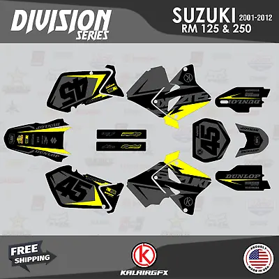 Graphics Kit For Suzuki RM125 RM250 (2001-2012) RM 125 RM 250 Division- Yelshift • $82.99