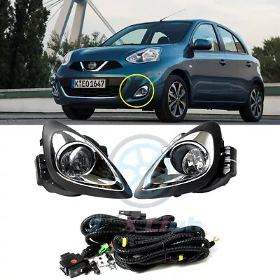 Bumper Bezels Driving Fog Lights Harness Kit For 2013-2018 Nissan March /Micra • $94.53