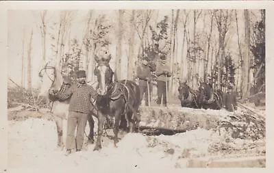 NW Charlevoix Clarion Springvale MI C.1908 RPPC Logging THE CARROLL CAMP CREW! 2 • $22.99