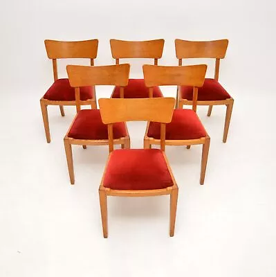 Set Of Six Vintage G Plan Dining Chairs In Oak • £895