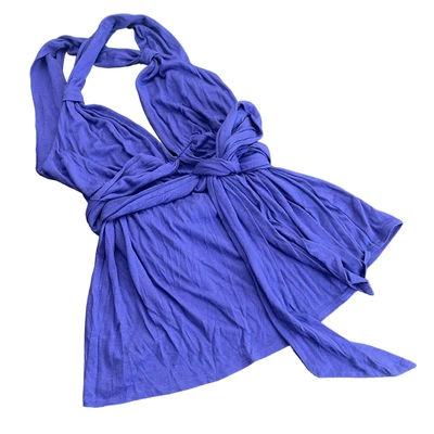 £33.91 • Buy VTG Y2K MARCIANO Purple Racer Back Top Size XS Wrap Around Belt Preppy Trashy