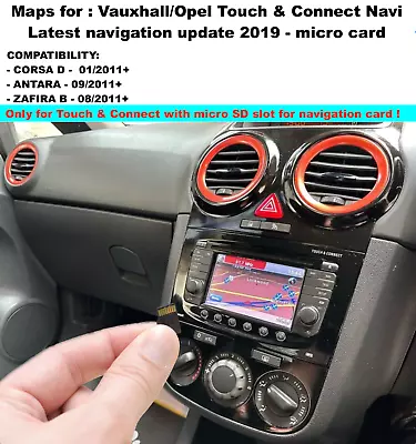 VAUXHALL OPEL SAT NAV MICRO SD CARD 2019 TOUCH & CONNECT  Corsa Antara Zafira • £18.90