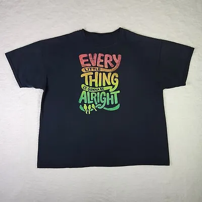 VINTAGE Bob Marley Shirt 3XL Black Reggae Music Band Tee Three Little Birds Tee • $26.25