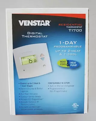 Venstar T1700 1 Day Programmable Digital Thermostat White • $25