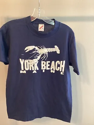 80s S/M VTG York Beach Maine Lobster Tourist 50/50 Soft Thin Jerzees Tag T-shirt • $15.99
