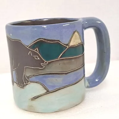 Mara Mexico Signed Large Pottery Mug Baby Cub Bear Following Mama Bear Mountain  • $24.95