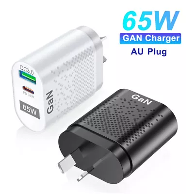 PD Fast Charger 65W GaN Block USB C To USB C Cable For IPhone Android Samsung • $14.33