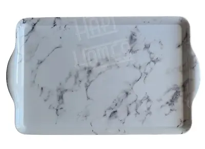 Grey White Marble Effect Food Serving Tray Large Serve Food Dinner Coffee Tea  • £11.99