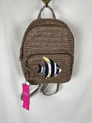 Vera Bradley Straw Mini Convertible Backpack With Embroidered Fish • $32