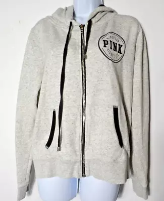 Victoria's Secret Pink Limited Edition Women's Large L Gray Full Zip Hoodie Y2K • $9.99