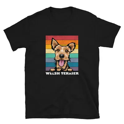 Retro Vintage Welsh Terrier Short-Sleeve Unisex T-Shirt • $23.50