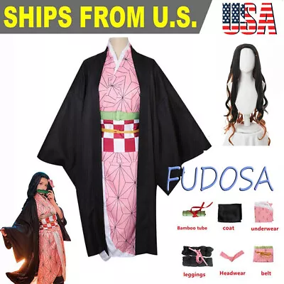 $50.49 • Buy Demon Slayer: Kimetsu No Yaiba Kamado Nezuko Halloween Cosplay Adult Costume Set
