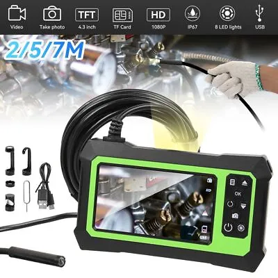 Endoscope 2/5/7M 1080P HD 4.3 LCD Digital Industrial Borescope Inspection Camera • £36