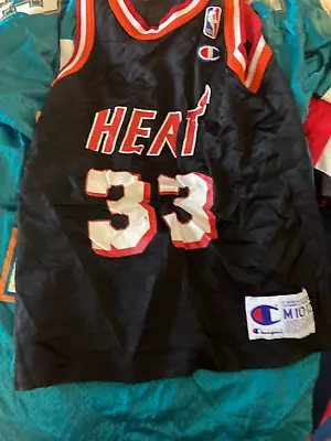 Miami Heat NBA Alonzo Mourning Black Vintage  Champion  Jersey  Youth Medium • $21.59