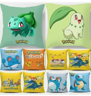 1× Pokemon Pikachu Anime Cushion Case Cover 45 X 45cm Cartoon Sofa Pillow • $28