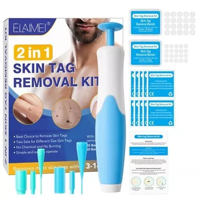 2in1 Painless Auto Skin Tag Mole Wart Removal(40x Rubber Bands +10x Alcohol Pad) • $12.20