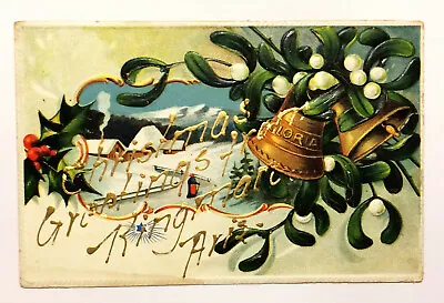 Christmas Greeting Postcard Embossed C1910 KINGMAN AZ  Mercer PA • $4.99