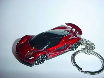 HOT 3D DEEP RED LOTUS EVIJA CUSTOM KEYCHAIN Keyring Key Sports Car Hot Wheels • $15.95