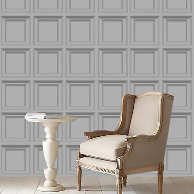 Wood Panel Wallpaper 3D Effect Feature Wall/Grey Cream Pink Wall Papers Decor Lv • £4.99