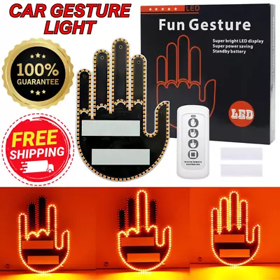 Funny Car Finger Light With Remote Led Gesture Hand Lights Fun Truck Accessories • $15.99