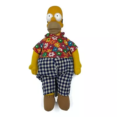 Vintage 1997 The Simpsons Homer Simpson Plastic Head Plush Toy 17'' • £15