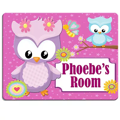 £8.95 • Buy Owl Door Sign Bedroom Name Plaque Personalised Girls Room Childrens Cute KD20