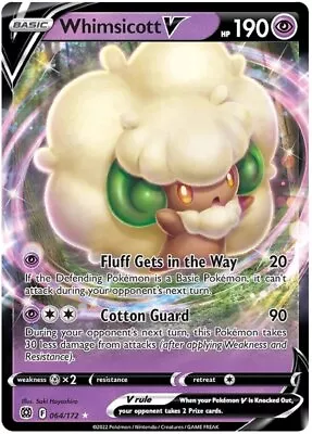 $1.28 • Buy Pokemon Whimsicott V - 064/172 - Ultra Rare NM-Mint Brilliant Stars