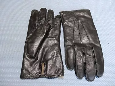 VTG Black Leather Gloves Rabbit Fur Lined -Large-  Appear To Be Unworn • $24.50