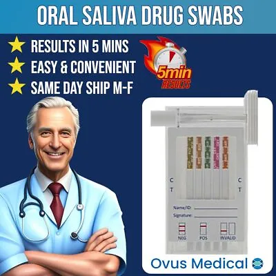 12 Panel Saliva Drug Test – Oral Swabs - Ovus Medical - FAST SHIPPING • $31.95