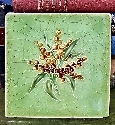 T & R Boote Green Lily Of The Valley Reclaimed Salvage Hand Painted Single Tile • £18