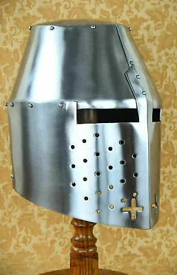 18ga Medieval Great Knight Templar Helmet Greek Larp Sca Crusader Helmet • $231.92