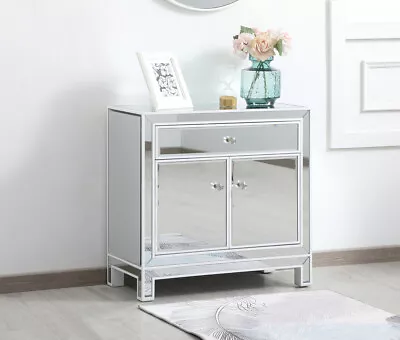 Mirrored Dresser Cabinet White Dining Living Room Bedroom Hallway End Table 28  • $710