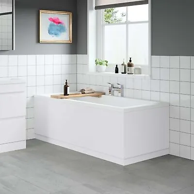 £109 • Buy Modern Bathroom 1700 Front & 700 End Bath Panel Pack 18mm MDF White Gloss Plinth