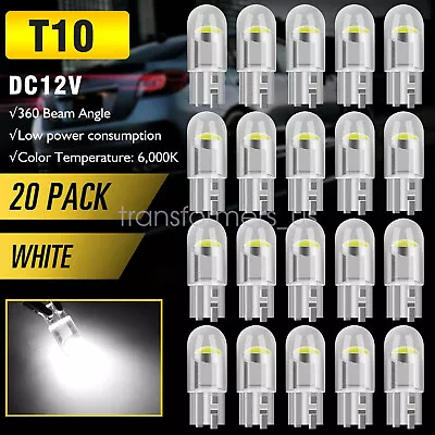 20X T10 194 168 W5W 2825 COB LED License Plate Interior Light Bulbs 6000K White • $3.99